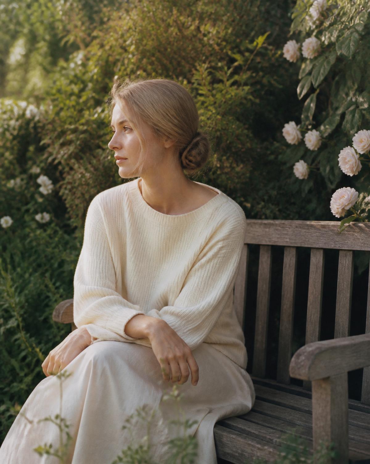 A quiet moment of reflection in a garden